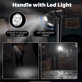 Camping Hiking Walking Stick 5 Level Height Adjustable Folding Walking Cane with LED Light And Alarm Camping Hiking Walking Stick 5 Level Height Adjustable Folding Walking Cane with LED Light And Alarm